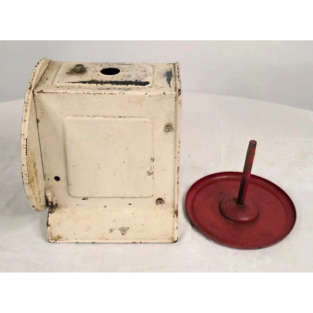 Vintage Way-Rite Kitchen Scale 25lb Capacity Metal Farmhouse Decor Cream Red